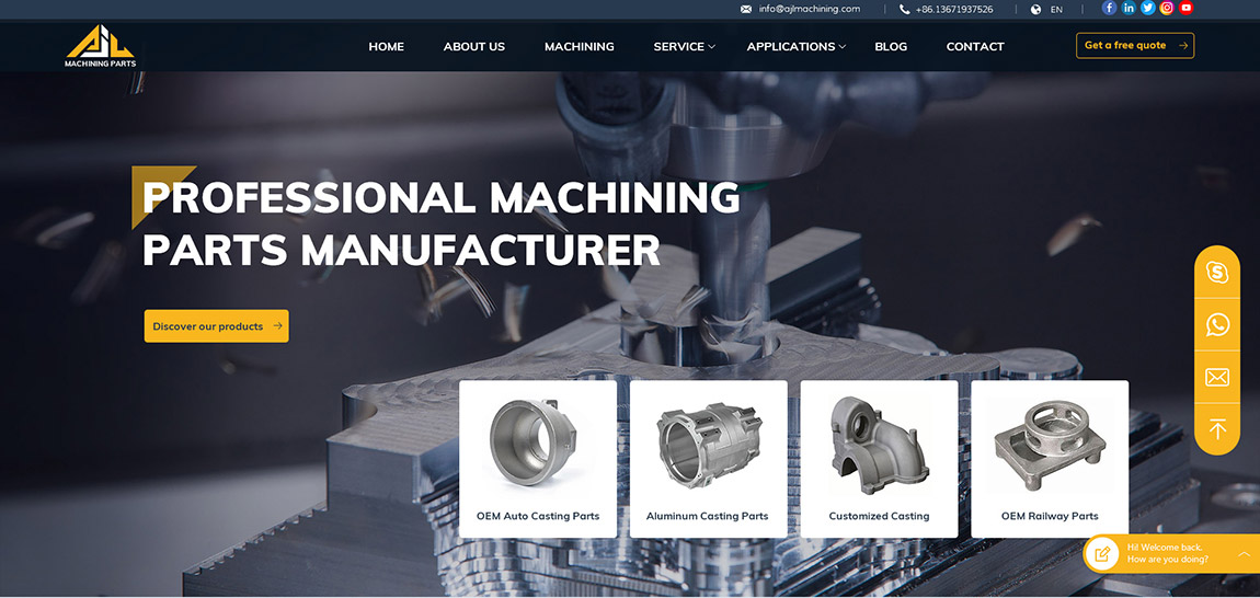 机械加工行业外贸网站设计效果图